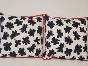 (2) New Ralph Lauren Carter Navy Red Accent Pillows